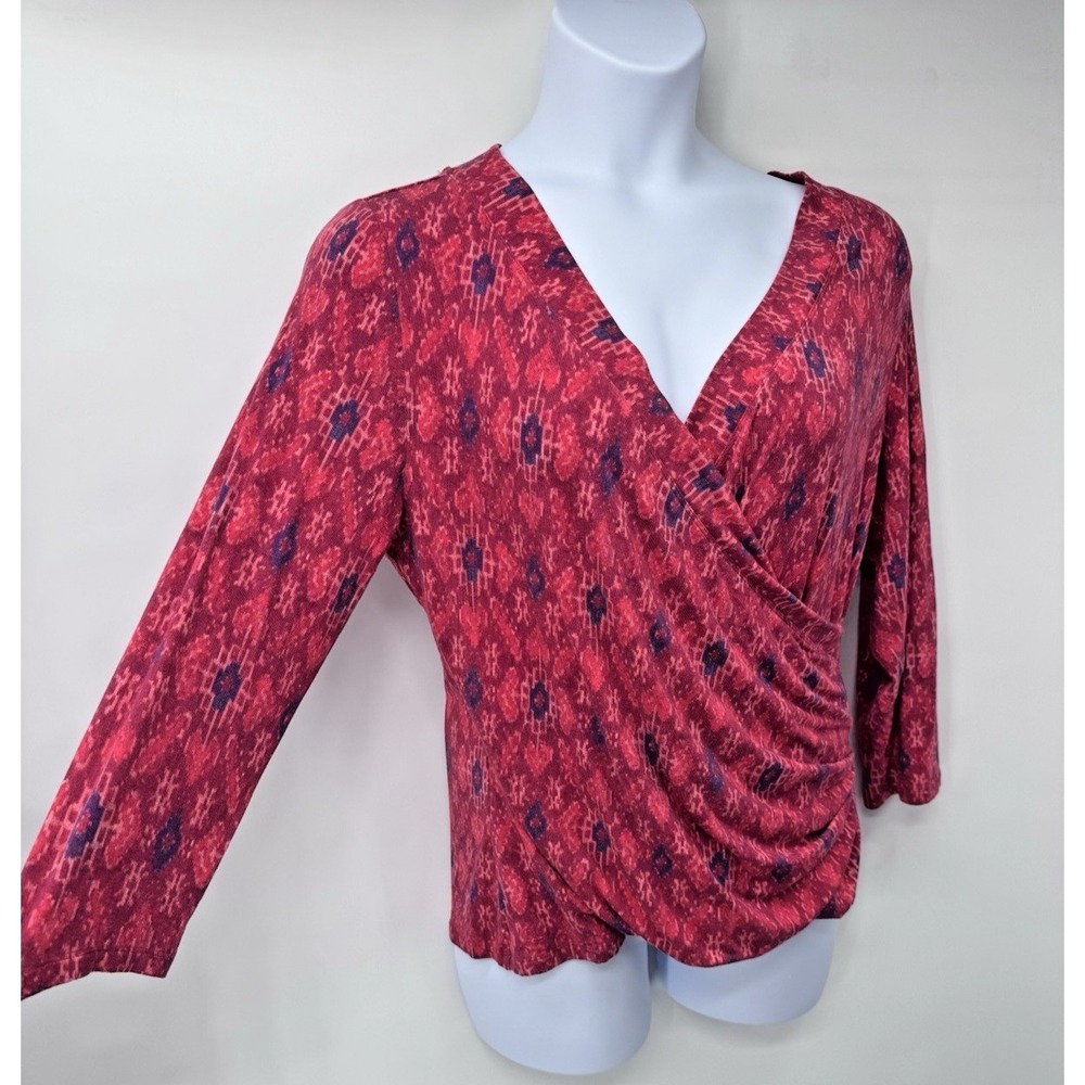 Lauren Ralph Lauren Faux Wrap Surplice Pink Geometric heart XXL comfort soft